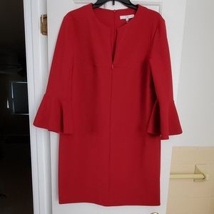 Tibi red dress, bell sleeves, size 10